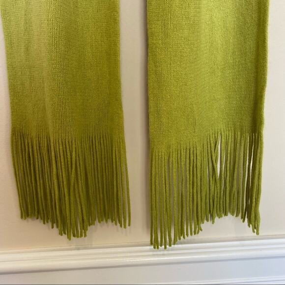 Women's scarf neon green rib knit ombré long wrap - Picture 5 of 8
